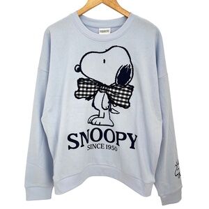 Snoopy Gingham Bow Tie Appliqué Sweatshirt Women’s Large